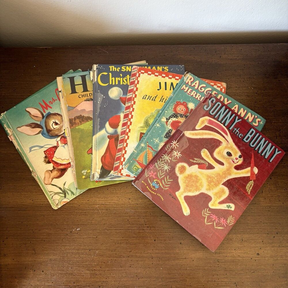 Crafters Lot Vintage Children’s Books Junk Journal Journaling Paper Crafts Scrap